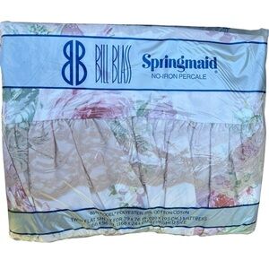 VTG Springmaid Bill‎ Blass Collection Windemere Cottage Ruffle Twin Flat Sheet